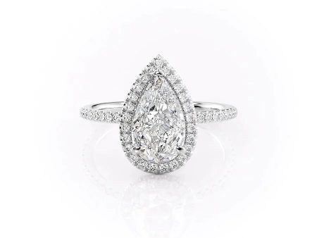 The Michelle Set With A 1 Carat Pear Lab Diamond on Sale