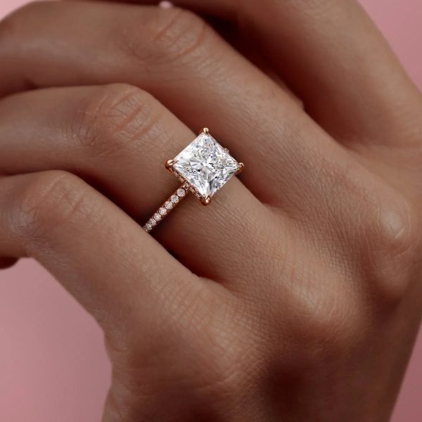 The Pave Kamellie Set With A 2.5 Carat Princess Lab Diamond Online Hot Sale