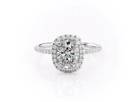 The Michelle Set With A 2 Carat Elongated Cushion Lab Diamond on Sale