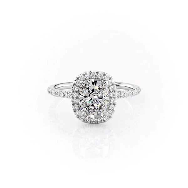 The Michelle Set With A 2 Carat Elongated Cushion Lab Diamond on Sale