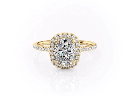 The Michelle Set With A 1.5 Carat Elongated Cushion Lab Diamond Online Sale