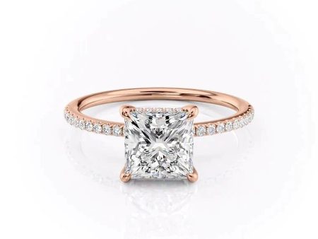 The Pave Kamellie Set With A 2.5 Carat Princess Lab Diamond Online Hot Sale