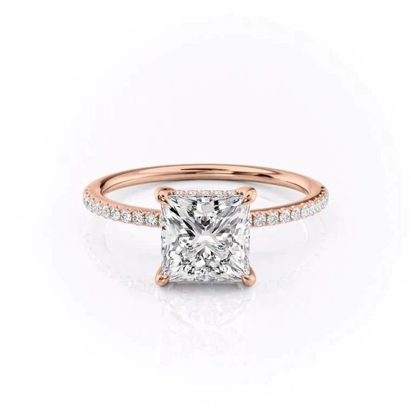 The Pave Kamellie Set With A 2.5 Carat Princess Lab Diamond Online Hot Sale