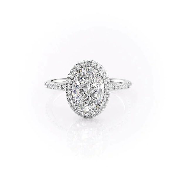 The Michelle Set With A 1.5 Carat Oval Lab Diamond on Sale