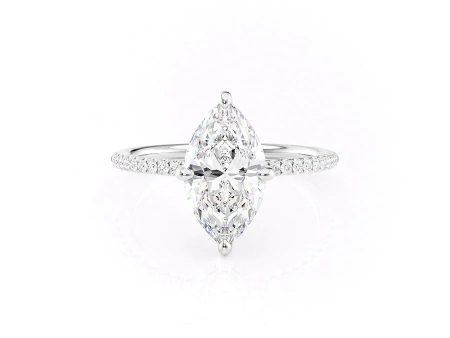 The Pave Kamellie Set With A 2.5 Carat Marquise Lab Diamond For Cheap