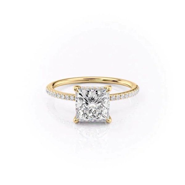 The Pave Kamellie Set With A 2.5 Carat Princess Lab Diamond Online now